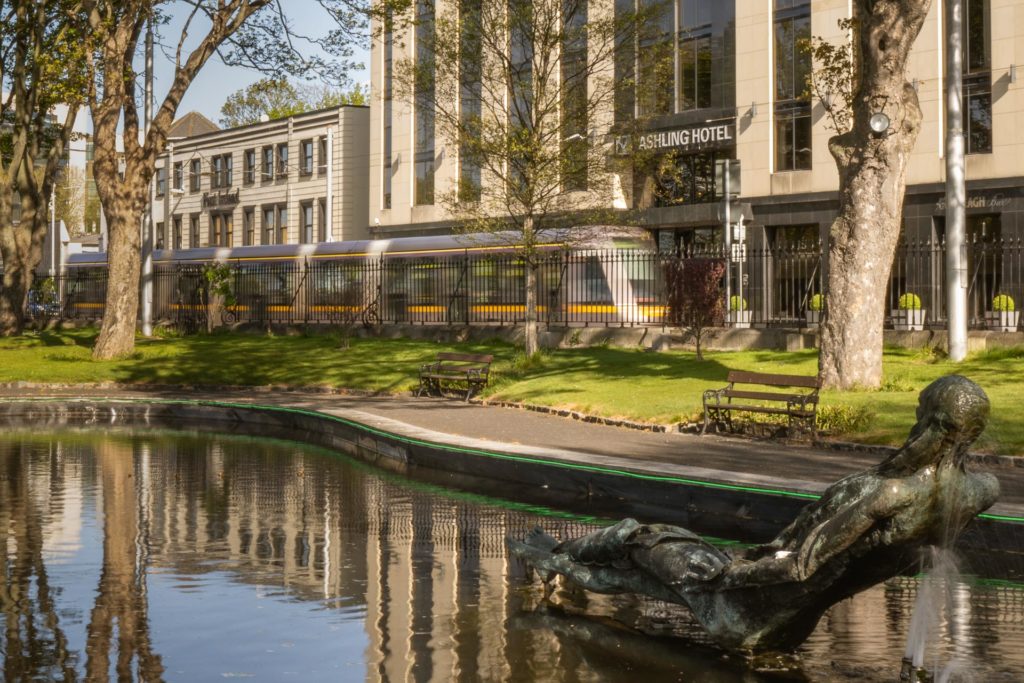 Croppies Memorial Park Overlooking The Luas Tram passing by the main enterance of The Ashling Hotel