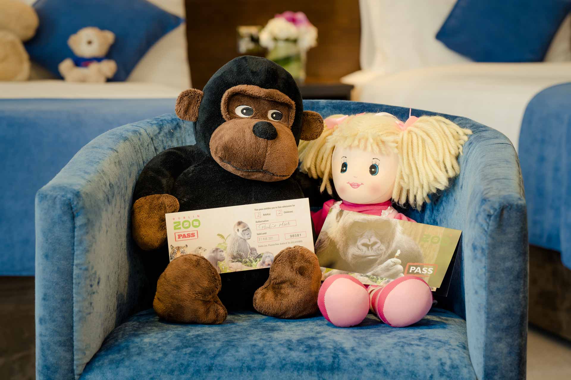 Two Teddy Bear Guests in our Family Room, Ashling Hotel Dublin